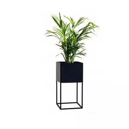 Sions Metal Iron Raised Planter Box with Legs, Rectangular Black Heavy Duty Divided Plant Planter, Modern Commercial Home Suitable for Patio, Deck, Garden,25cm×25cm×45cm