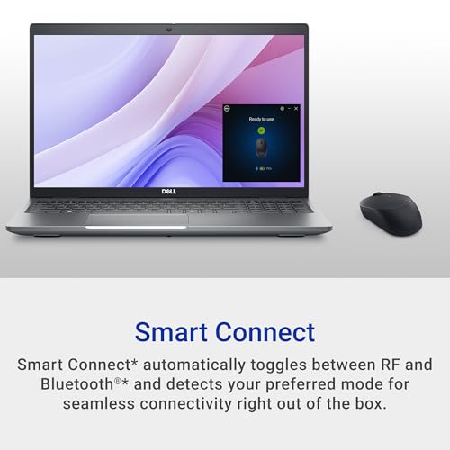 Dell Wireless Keyboard and Mouse - KM3322W, Wireless - 2.4GHz, Optical LED Sensor, Mechanical Scroll, Anti-Fade Plunger Keys, 6 Multimedia Keys, Tilt Leg - Black