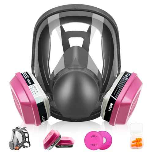 Full Face Respirator Mask - Reusable Respirator with Filters 60921 & 2097, 6800 Dust Mask Anti-fog for Painting, Welding
