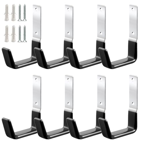 Heavy Duty Steel Garage Hooks,Garage Storage Utility Hooks,Anti-Slip Hanger, Tool Organizer,Steel Wall Mount Organizer, Garden Hose Hanger (Small-8PC)
