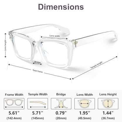VISOONE 2 Pack Spring Hinge Blue Light Blocking Glasses Square with Anti Computer Glare for Gaming Women
