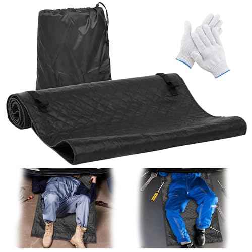 60''x28'' Foldable Car Repair Pad, Black Automotive Maintenance Mat, for Low Clearance, Special Roads, Long-Distance Trucks, Mechanics Pad, Automotive Repair Mat