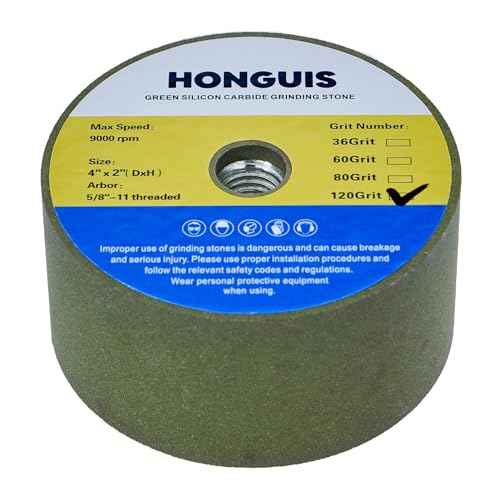4 Inch Green Silicon Carbide Grinding Stone Wheel,Cup Grinding Wheel for Granite Marble Concrete Masonry with 5/8"-11 Threaded Arbor (120 Grit)