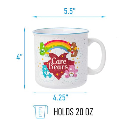 Silver Buffalo Care Bears Rainbow Heart Logo 20oz Ceramic Camper Mug