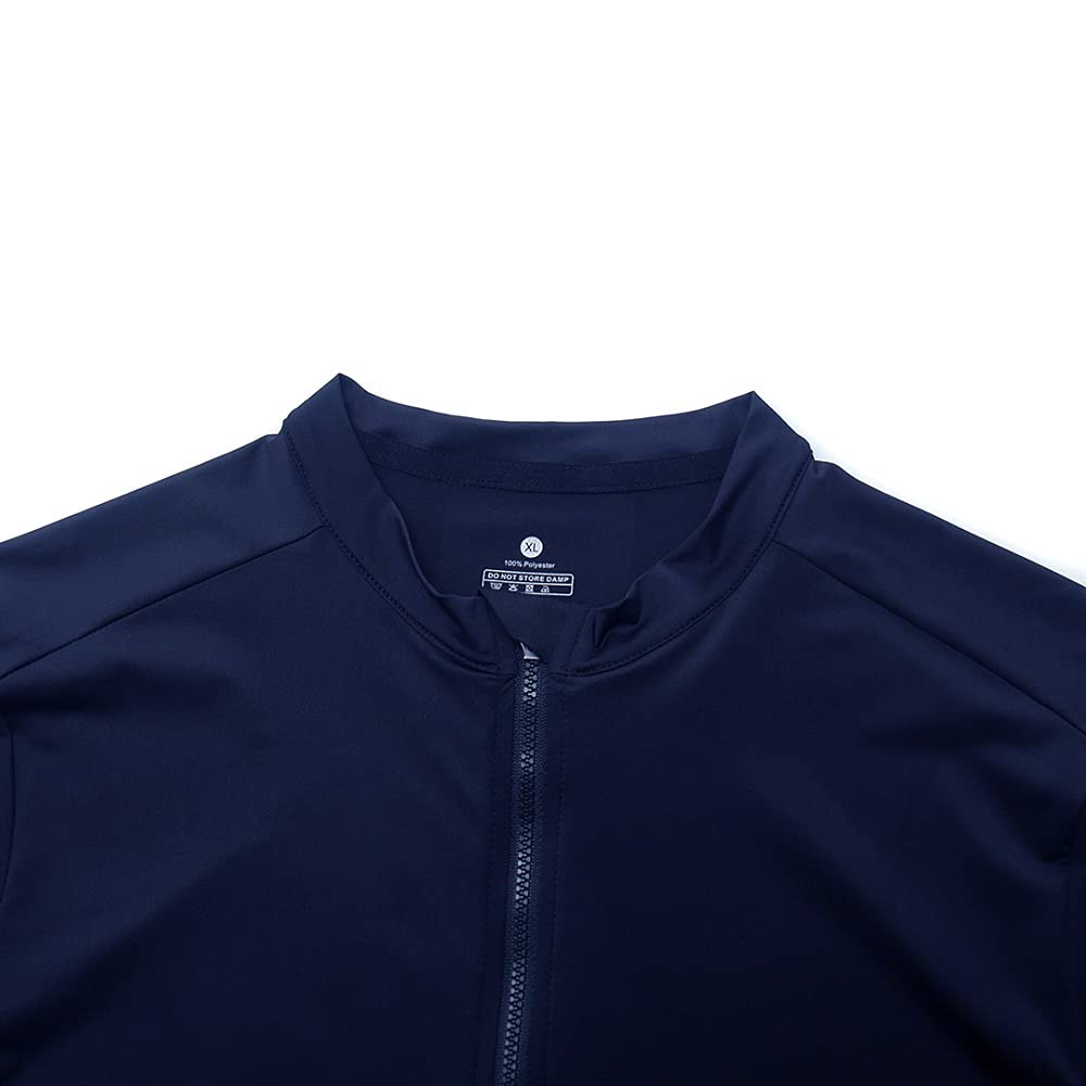 YKYWBIKE Pro Cycling Jersey Men Aero Bike Jersey Short Sleeve Road Bike Shirt Wicking Breathable Quick Dry 4 Pocket Bicycle Biking Sun Protection Darkblue