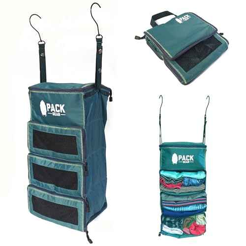 Pack Gear Hanging Carry-On Organizer - Our Standard Hanging Luggage Organizer Fits Any Carry On - Our Packing Cubes For Travel Use Mesh Windows to Make Finding Clothes Easy (Green, S)