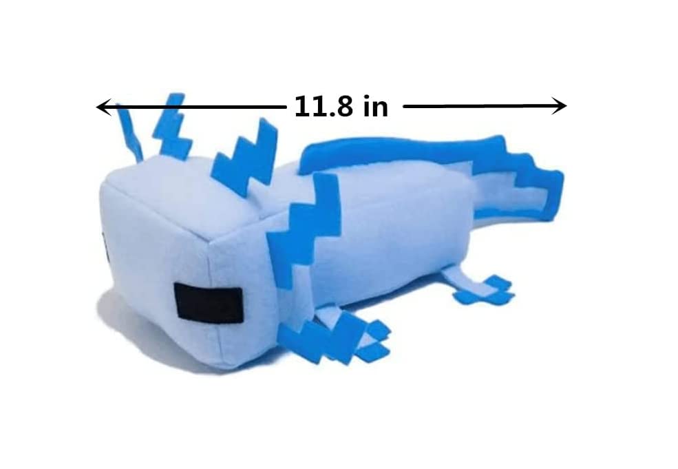 HQRYSH Axolot Plush Stuffed Toy Soft Pillow, Suitable for Video Game Enthusiasts, Children's Birthday Parties, Christmas Holiday Preferred Gift (Blue)