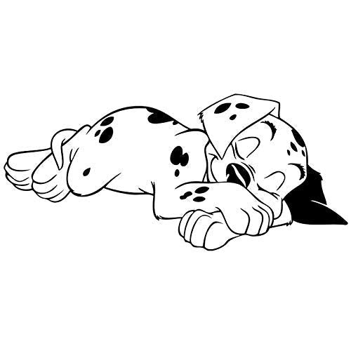 BooDecal Spotty Dog Dalmatian Cute Puppy Falling in Sweet Dream Vinyl Wall Decals Stickers for Baby Nursery Bedroom 22 x 10 inches