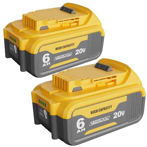 2-Pack 6000mAh Compatible with Dewalt 20V Battery Replace for DCB201 DCB203 DCB204 DCB206 DCB208 Apply to Dewalt Cordless Tools