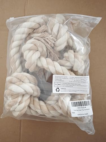 Fida Dog Rope Toys for Large Dogs, 92cm Indestructible Dog Toys for Tug of War, 100% Natural Cotton Chew Toy for Boredom, Pulling, Teeth Cleaning