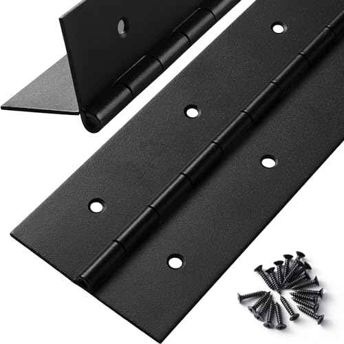 2 Pcs Heavy Duty Piano Hinge 36 Inch x 3 Inch Width, True 0.060'' Thick Stainless Steel Black Piano Hinge for Heavy Duty Cabinet, Door, Toolbox, Wooden Box, Metal Plate, Furniture, Industrial Project