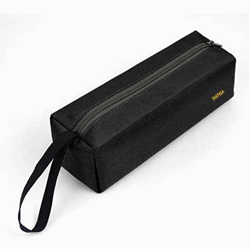 FASTECH 1-Pack Zipper Utility Tool Bag, Small Zipper Bags/Multi-Purpose Tool Pouch Tote Bags Storage Organizer for Screwdrivers, Pliers, Nut Drivers Gifts to Men/Women. (Black)