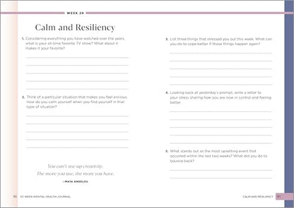 52-Week Mental Health Journal: Guided Prompts and Self-Reflection to Reduce Stress and Improve Well-Being