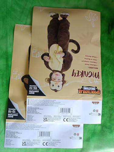 Spooktacular Creations Halloween Toddler Monkey Costume Set with Toy Banana for Infant, Kids, Baby Halloween Dress Up, Safari Themed Parties (18-24 Months)