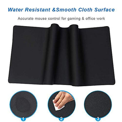 YEBMoo Extended Gaming Mouse Pad Extra Large 600x300x3 mm Water Resistant Mice Mat with Non-Slip Base for PC Computer Laptop (60x30 Black001)