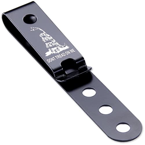 HolsterSmith Universal Metal Belt Clip for Holster Making - (Model 5) - (3-Hole) - (Tactical Black) - (w/Spartan Helmet Engraving) - (2 Pack)