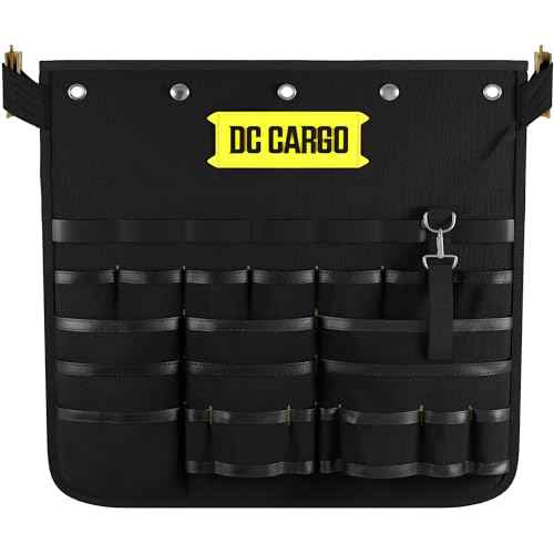 DC Cargo Mall E Track Hanging Pocket Tool Organizer - 21 Assorted-Size Pockets and Loops, E-Track Accessories for Enclosed Trailer, Workshop, & Garage