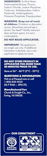 Pre-Seed Fertility-Friendly Vaginal Lubricant Multi-Use Tube with 9 Applicators 40g