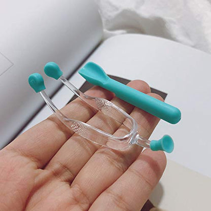 AITIME Soft Contact Lenses Remover and Insertion Tool, Contact Tweezers and Soft Silicone Scoop for Girls with Long Nails, Gift for Contact Lens New User (Green)