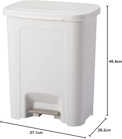 Asvel Trash Can with Lid, Pedal Type, 6.5 gal (25 L), Made in Japan, Evan", Wide, Width 14.6 x Depth 11.6 x Height 18.3 inches (37.1 x 29.2 x 46.4