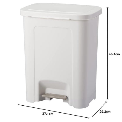 Asvel Trash Can with Lid, Pedal Type, 6.5 gal (25 L), Made in Japan, Evan", Wide, Width 14.6 x Depth 11.6 x Height 18.3 inches (37.1 x 29.2 x 46.4