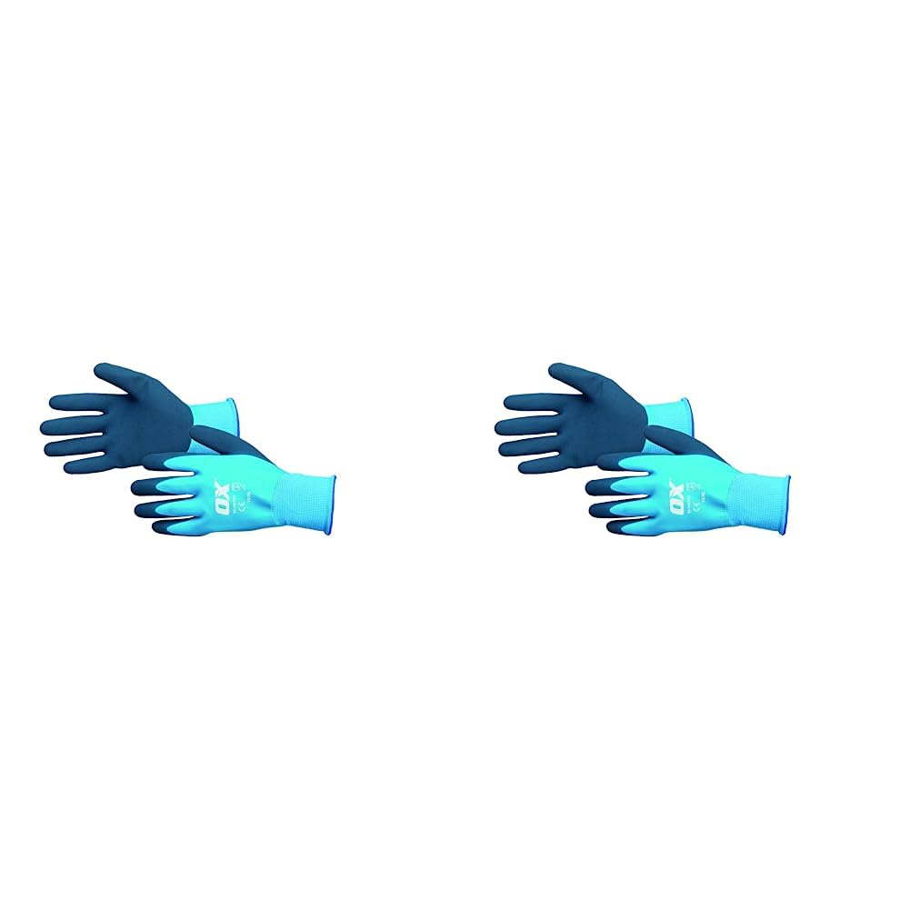 OX Waterproof Latex Gloves Size 9 / Large (Pack of 2)