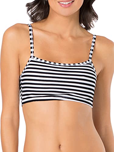 Fruit of The Loom Womens Spaghetti Strap Cotton Pull Over 3 Pack Sports Bra, Skinny Stripe/Black Hue/Red Hot, 38