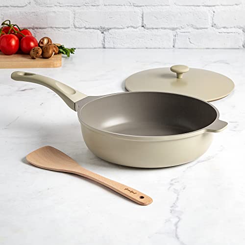 Goodful All-in-One Pan, Multilayer Nonstick, High-Performance Cast Construction, Multipurpose Design Replaces Multiple Pots and Pans, Dishwasher Safe Cookware, 11-Inch, 4.4-Quart Capacity, Linen