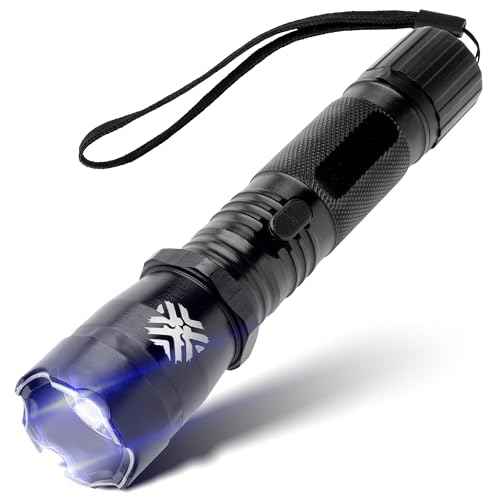 2-in-1 Stun Gun Flashlight | Rechargeable Stun Gun for self Defense Men Women | Shockwave Mini Tactical Stungun | Palm-Sized | 150-Lumen, 9,000 Volts to Deter Attackers