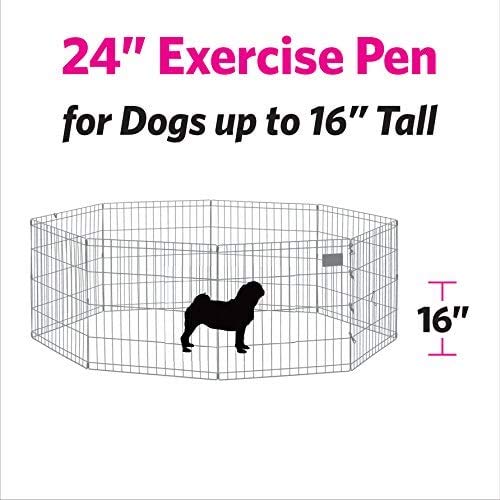 UNDERDOG 8 Panel Playpen Suitable for Dogs/Puppies/Cats & Rabbits foldable ideal for Indoor/Outdoor use puppy play pen (61cm, Black)