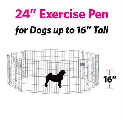 UNDERDOG 8 Panel Playpen Suitable for Dogs/Puppies/Cats & Rabbits foldable ideal for Indoor/Outdoor use puppy play pen (61cm, Black)