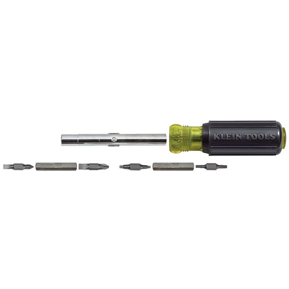 Screwdriver And Nut Driver 11-in-1 Multi Tool, Industrial Strength Bits, Cushion Grip Handle KLEIN TOOLS 32500 , Black