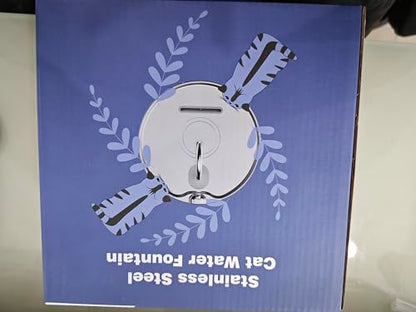 Cat Water Fountain Stainless Steel: 2.2 L Cat Fountain for Drinking - Automatic Pet Water Fountain for Cats Inside - Metal Cat Dog Water Dispenser Bowl with Faucet Water Level Window Ultra Quiet Pump