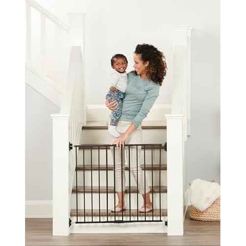 Regalo 2-in-1 Extra Wide Stairway and Hallway Walk Through Baby Safety Gate, Award Winning Brand, Hardware Mounting, Black