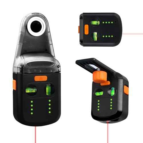 Laser Leveler Tool 4-in-1 Wall Laser Level with Line Laser, Drill Dust Collector, Electronic Vacuum Suction Cup and Wall Bracket, Rechargeable Laser Level Tool for Picture Hanging, Home Renovations