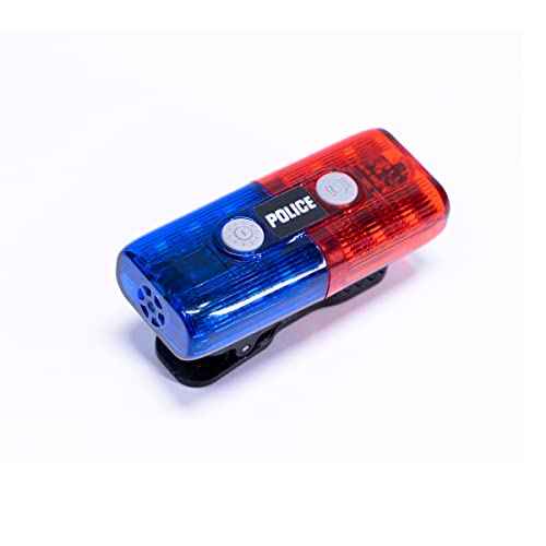 Police Personal Safety Warning Signal Clip Shoulder Light with Electronic Whistle Flashlight magnet For Outdoor Rescue,Traffic Guidance,Police patrols,Cycling,Night run,Costume Role Playing (Red/Blue)