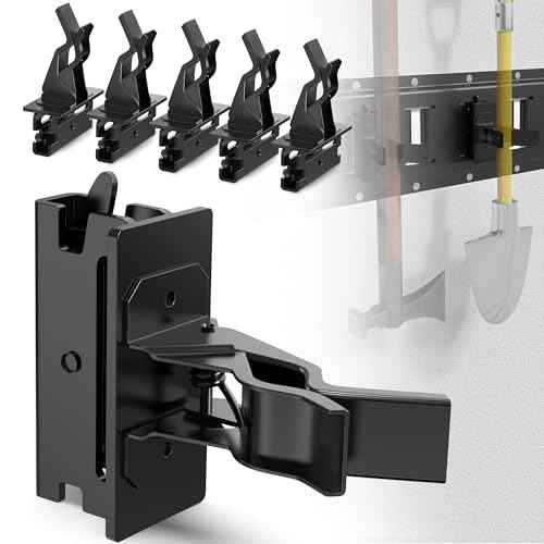 6 Pack E Track Tool Holder,Enclosed Trailer Accessories for Brooms, Poles, Shovels,Rakes,Etrack Accessories for Trailer Organizer - (Black - M2