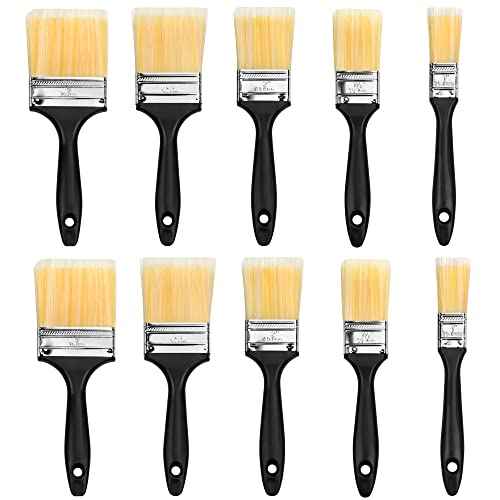 SteadMax Paint Brush Set (10 Pieces), Set of 10 Multi-Sized Brushes, Professional Quality Painting Tool Kit, Two Sets of 1, 1.5, 2, 2.5, and 3 Inch Brushes (Pack of 10)