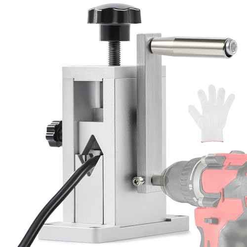 Manual Wire Stripper Machine with Adjustable Feed Hole, Portable Cable Wire Stripping Machine for 0.06"-0.09" Scrap Copper Wire Recycling, Copper Wire Stripper for Drill without Replacing Hole Plates