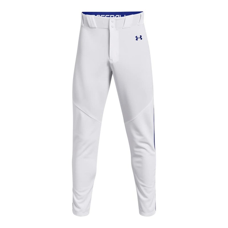 Under Armour Men's Utility Baseball Straight Leg Pant Pipe 22, (101) White/Royal/Royal, Medium