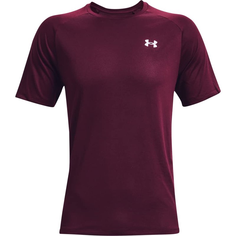 Under Armour Men's Tech 2.0 Short-Sleeve T-Shirt, Dark Maroon (602)/White, Small