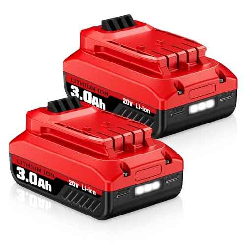 PDstation 3.0Ah 2Pack V20 Replacement for Craftsman 20V Battery Compatible with Craftsman Battery CMCB202 CMCB204 CMCB201 CMCS300B CMCG400B CMCD700C1 CMCL030B 20V Cordless Power Tools