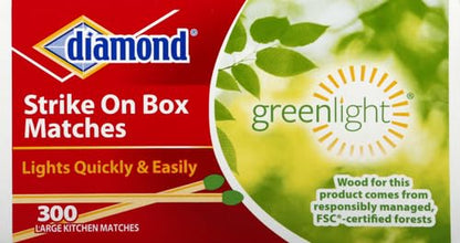 Diamond Greenlight Strike on Box Matches, 300 Count, 3 Pack