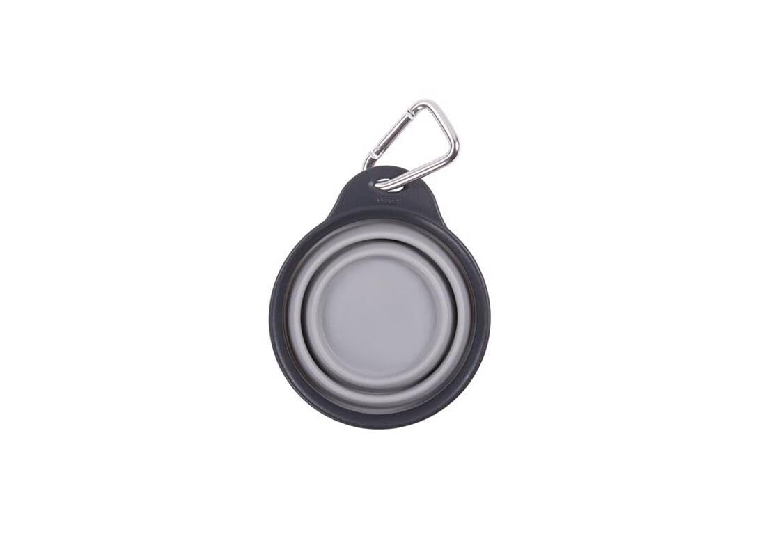 Dexas Pets Collapsible Travel Cup, Small/1 Cup Capacity, Light Gray