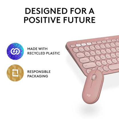 Logitech Pebble Keys 2 K380s, Multi-Device Bluetooth Wireless Keyboard with Customizable Shortcuts, Slim and Portable, Easy-Switch for Windows, macOS, iPadOS, Android, Chrome OS - Tonal Graphite