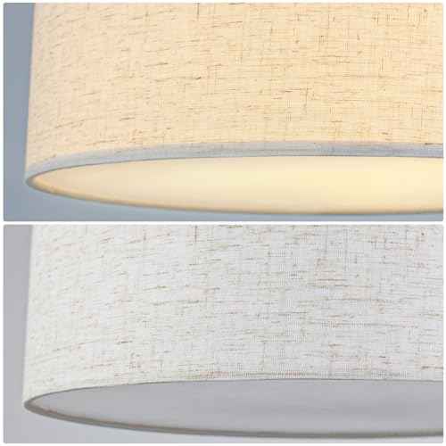 Luupyia 3-Lights Drum Ceiling Light Fixture 12.6 Inches, Vintage Unique Semi Flush Mount Ceiling Lighting with Fabric Drum Shade, Farmhouse Chandeliers for Bedroom, Hallway, Entry, Foyer E26 60W