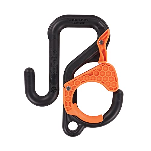 Ergodyne Squids 3178 Locking Aerial Bucket Hook with Tethering Point, Fits 2" Lip, Attach Tool Bags or Aprons to Buckets