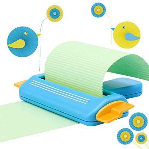 Paper Crimper Tool Wave Shape Making Tool, Pletpet Small Paper Crimper for Crafts DIY Arts Card Stock and Scrapbooking Decoration Making£¨Blue£©
