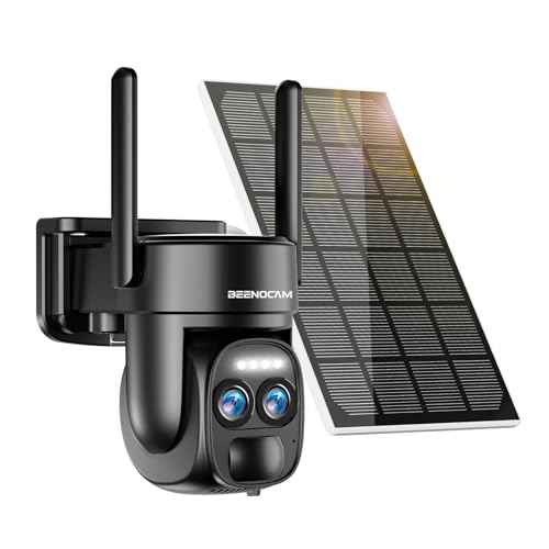 4K Dual Lens Solar Security Cameras Wireless Outdoor, 2.4G/5Ghz WiFi 6 Security Camera, 355¡Æ Pan/Tilt Home Security Camera with 8MP Color Night Vision, PIR Motion Detection, Auto Tracking, Alexa