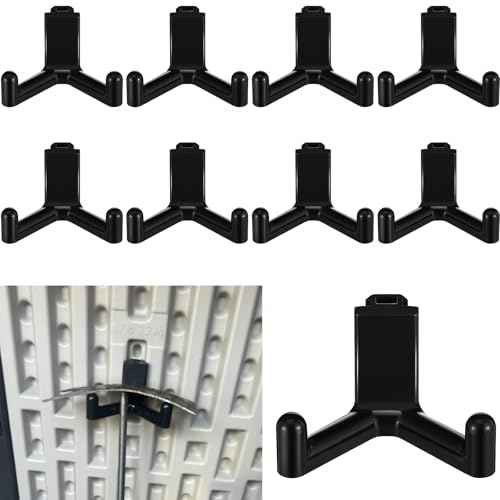 10 Pcs Tool Hook for Shed Accessories, Plastic ABS Tool Hooks Compatible with Lifetime Shed 60305 60118 60127 60138 60141 Etc Not Work on Any Sheds with Horizontal Siding (Black)